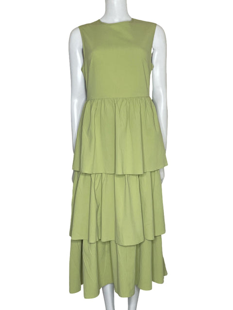 Vestido Tesoro TPS Midi Vuelos Verde-Talla L