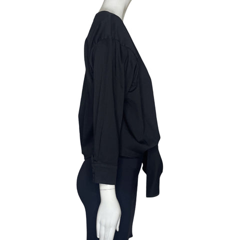Blusa Renata Lozano Dos Botones Negro-Talla XS