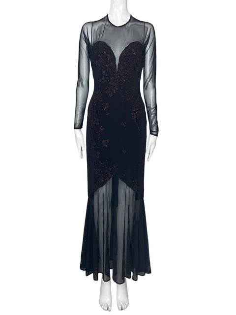 Vestido Tesoro Tps Maxi Mayas Negro-Talla M