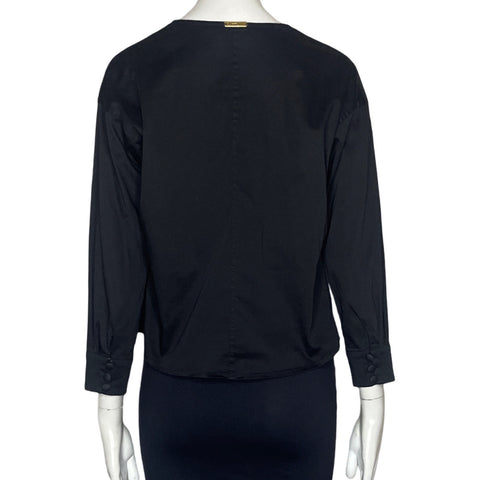 Blusa Renata Lozano Dos Botones Negro-Talla XS