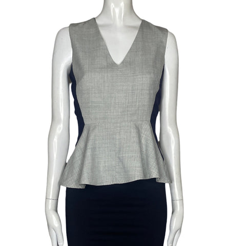 Blusa J.Crew Cuello V Sin Manga Gris-Talla 00