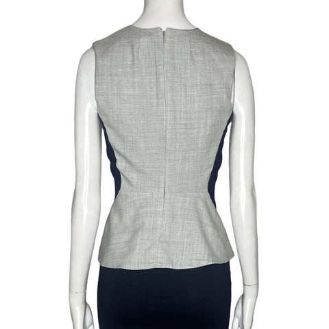Blusa J.Crew Cuello V Sin Manga Gris-Talla 00