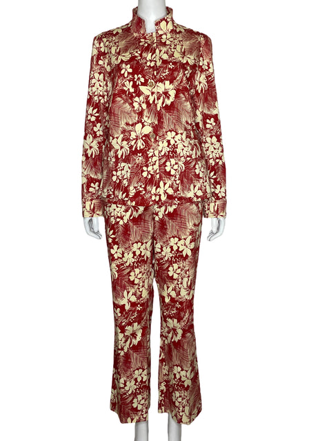 Set Lafayette 148 Blazer + Pantalon Floral Naranja - Talla 8