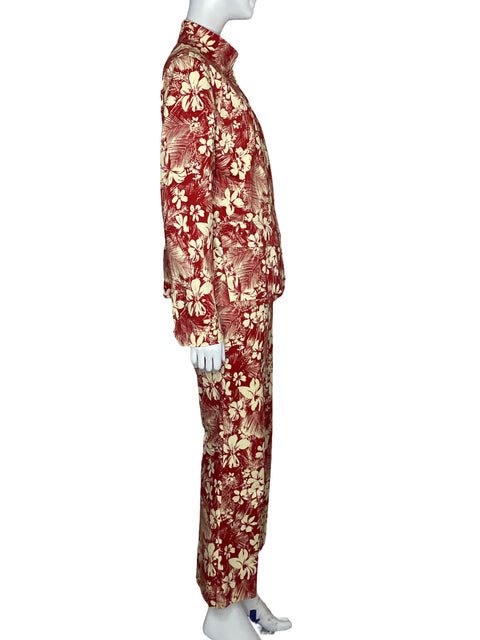 Set Lafayette 148 Blazer + Pantalon Floral Naranja - Talla 8