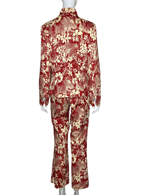 Set Lafayette 148 Blazer + Pantalon Floral Naranja - Talla 8