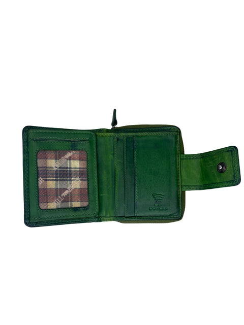 Monedero Hill Burry Cremallera Verde-Talla U