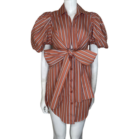Camisa Silvia Tcherassi Rayas Naranja-Talla S
