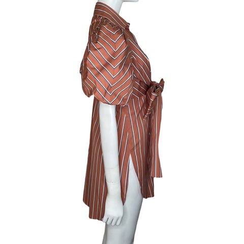 Camisa Silvia Tcherassi Rayas Naranja-Talla S