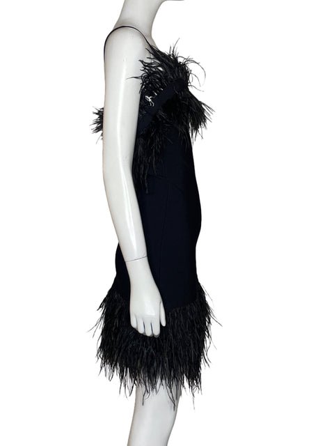 Vestido Staud Plumas Negro - Talla S