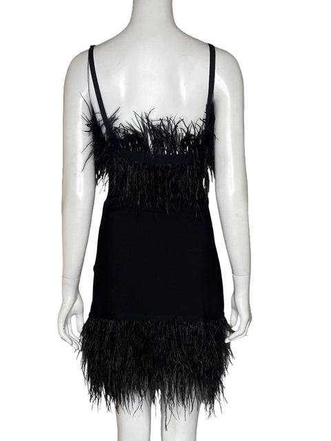 Vestido Staud Plumas Negro - Talla S