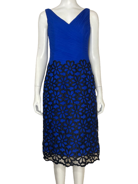 Vestido Jaime Luna Encaje Flores Azul-Talla S