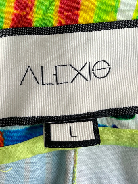 Falda Alexis de Algodón Pliegues Estampado Verde - Talla L