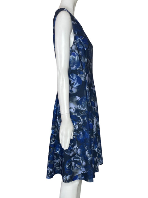 Vestido DKNY Midi Estampado Azul-Talla 10