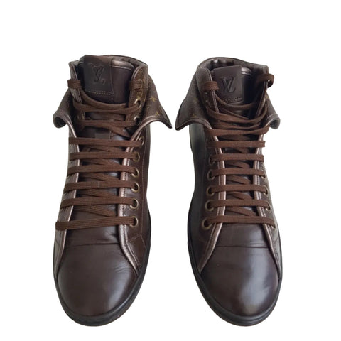 * Zapatilla Louis Vuitton  Monogram Canvas & Leather Brea Sneakers Marrón - Talla 38.5