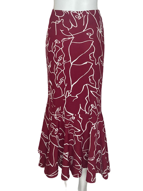 Falda Tesoro Tps Midi Estampado Rojo - Talla M
