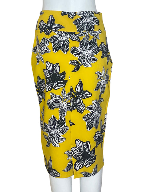 Falda Thalía Midi Estampado Amarillo - Talla M