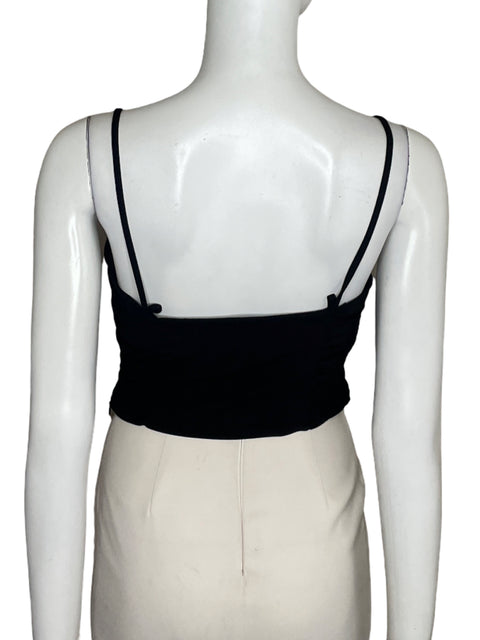 Top Zara Fruncido Tirantes Negro - Talla M