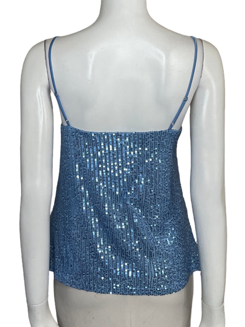 Top Lalavon. Lentejuelas Tirantes Azul - Talla L