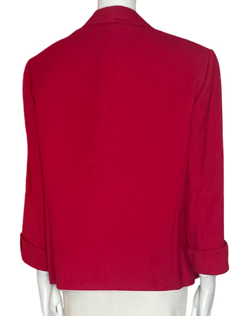 Chaqueta Tahari Liso Botones Rojo - Talla 16