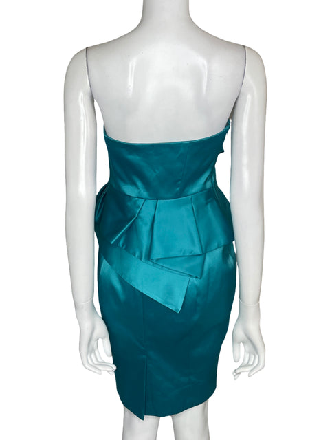 Vestido Karen Millen Mini Strapless Azul - Talla 8