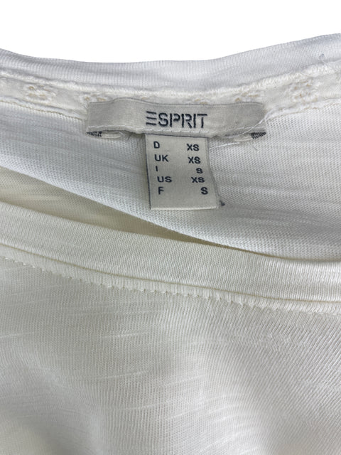 Blusa Esprit Liso Encaje Beige - Talla XS