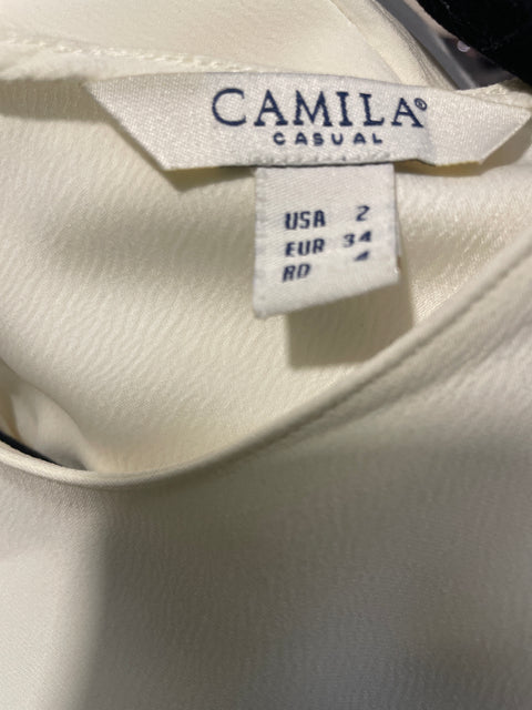 Blusa Camila Liso Manga corta Beige - Talla 2