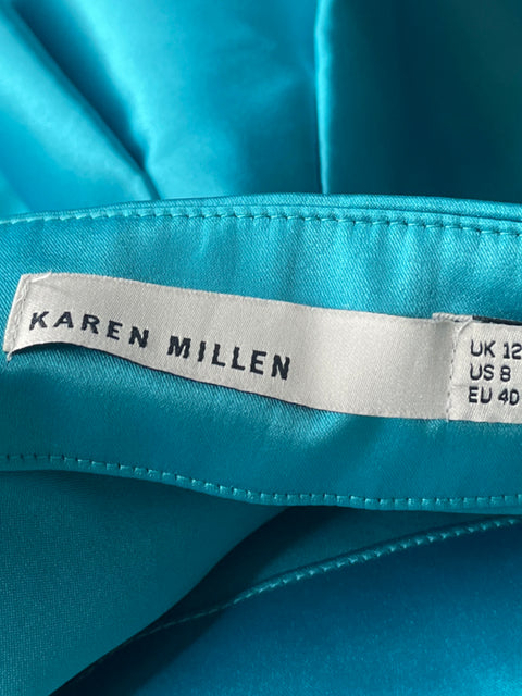 Vestido Karen Millen Mini Strapless Azul - Talla 8