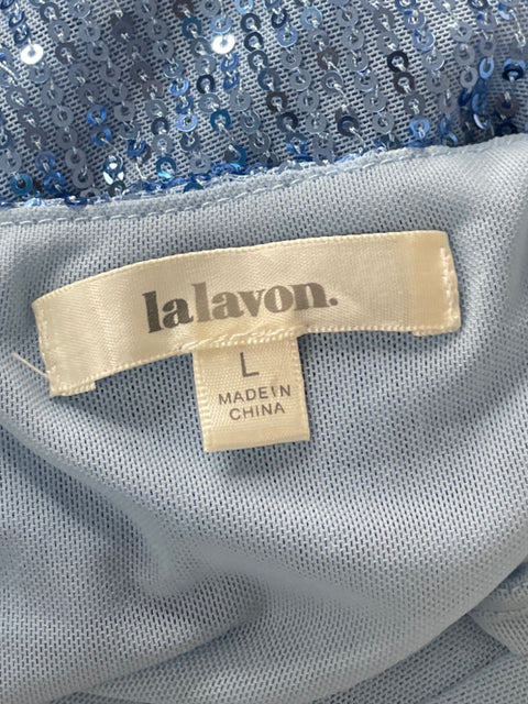 Top Lalavon. Lentejuelas Tirantes Azul - Talla L
