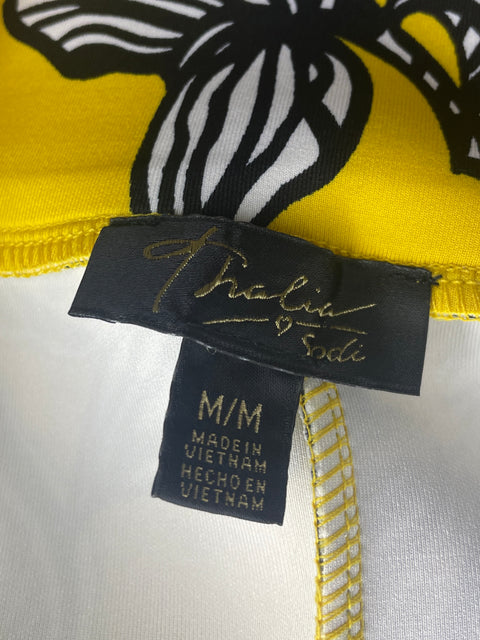 Falda Thalía Midi Estampado Amarillo - Talla M