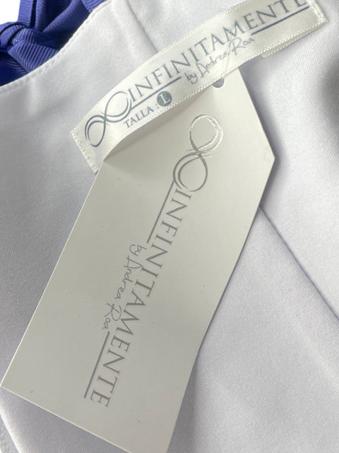 Blusa Infinitamente Cuadros Lazos Azul - Talla L