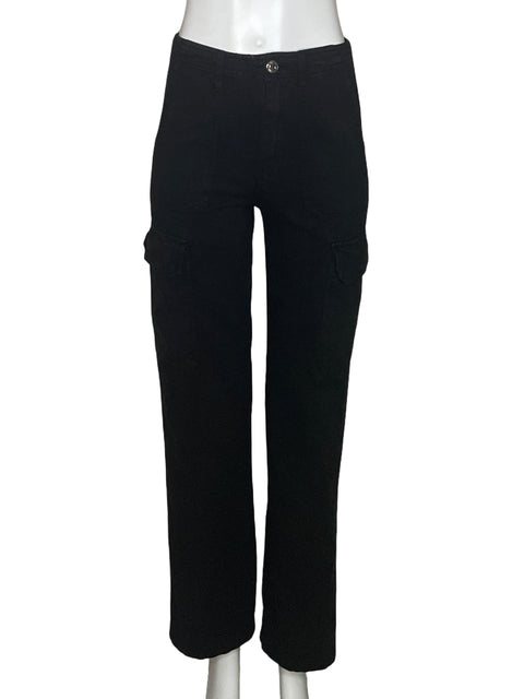 Pantalón Zara Cargo Wide-leg Negro - Talla 0