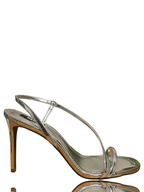 Sandalia Dkny Tacón alto Plateado - Talla 41