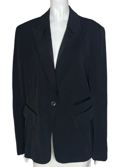Chaqueta Ellen Tracy Recto Bolsillos Negro - Talla 16