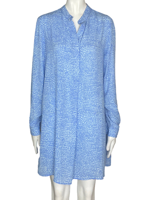 Vestido Anne Klein Mini Estampado Azul - Talla M