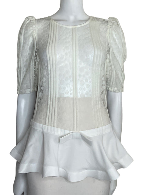 Blusa Voilá Encaje Blanco - Talla S