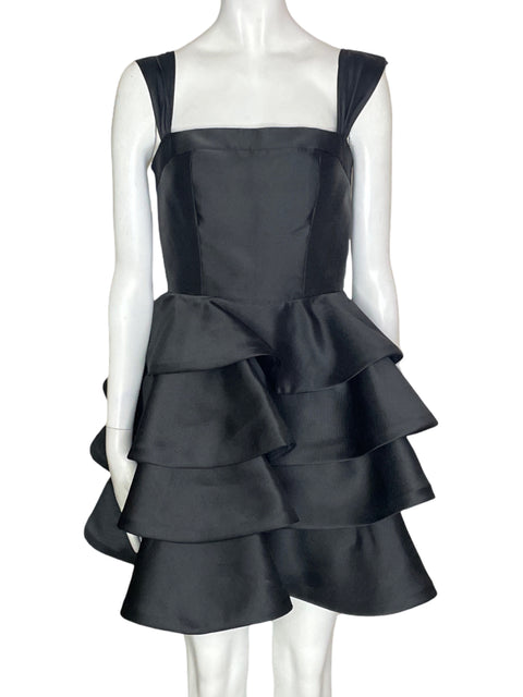 Vestido Mikael Achal Ruchas Plisado Negro - Talla 0