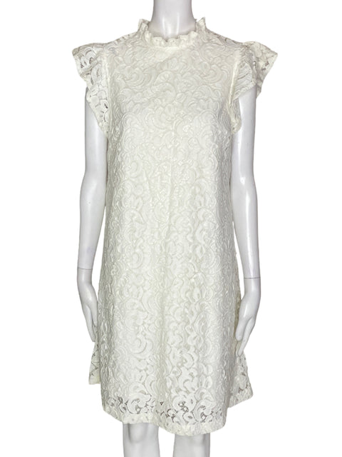 Vestido Eva Longoria Tejido Ruchas Blanco - Talla 2