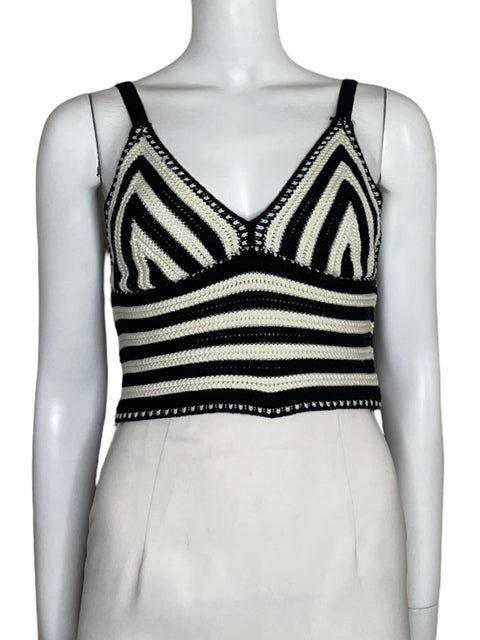 Top Tesoro Tps Crochet Crop Negro - Talla M