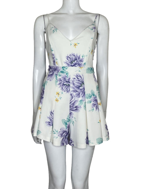 Romper Trac Floral Pinzas Morado - Talla L