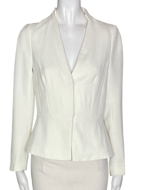 Chaleco Zara Basic Cuello v Botones Blanco - Talla XS