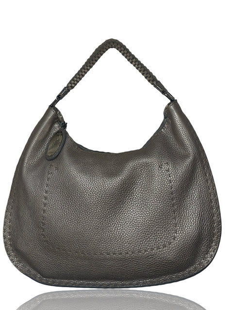 Bolso Fendi Selleria Hobo Metalizado Metalizado Dorado - Talla U