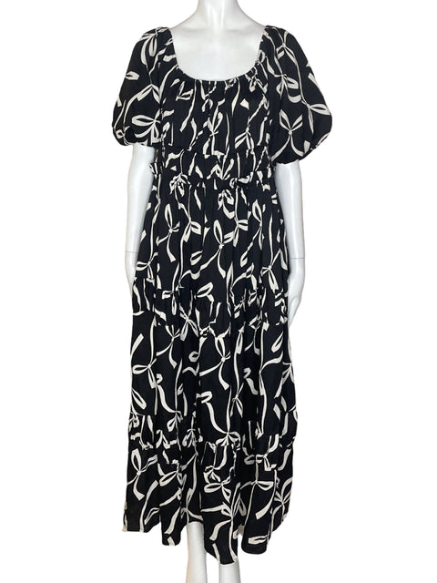 Vestido Wishing Waves Estampado Negro - Talla XL