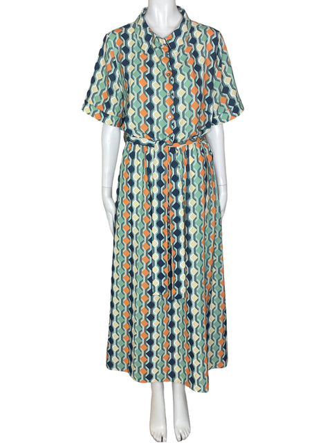 Vestido Tresor Maxi Fajon Verde - Talla 44