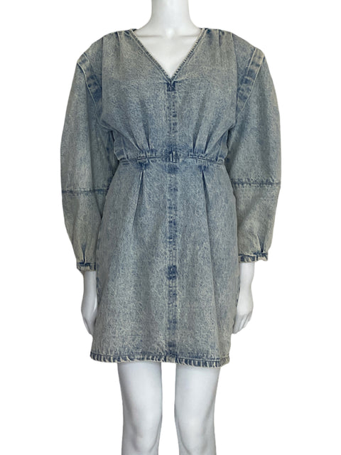 Vestido Idem Ditto Denim Pinzas Azul - Talla M