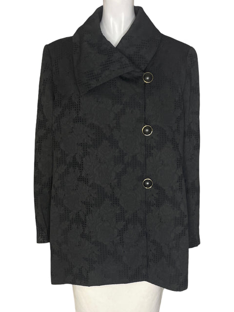 Chaqueta Antea Liso Manga larga Botones Negro - Talla 48