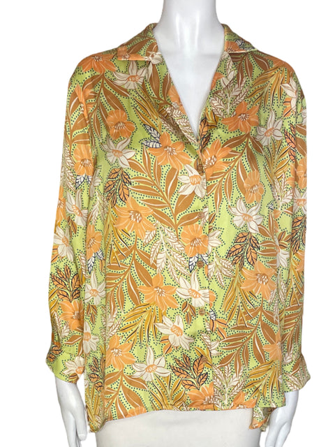 Blusa Dress Forum Estampado Botones Marrón - Talla M