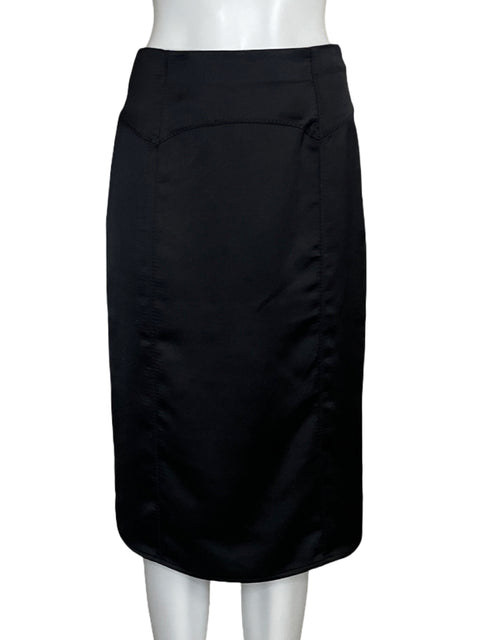 Falda Express Midi Satinada Negro - Talla 2