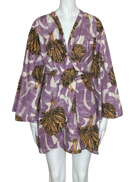 Vestido Tennis Mini Estampado Morado - Talla XS