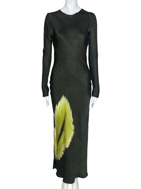 Vestido Massimo Dutti Maxi Long sleeve Verde - Talla 2