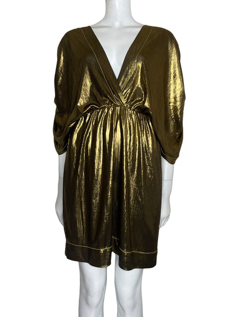 Vestido Duma & Co Gema Metalizado Dorado - Talla M